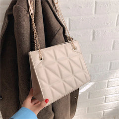 Retro Chain Crossbody Handbag High PU Leather Women's Shoulder Bag