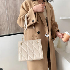 Retro Chain Crossbody Handbag High PU Leather Women's Shoulder Bag