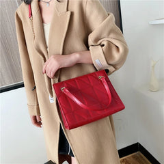 Retro Chain Crossbody Handbag High PU Leather Women's Shoulder Bag