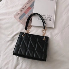 Retro Chain Crossbody Handbag High PU Leather Women's Shoulder Bag