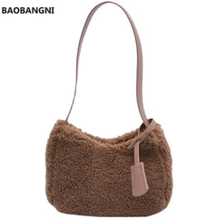 Autumn Winter Lamb Wool Bag Women's Single Shoulder Plush