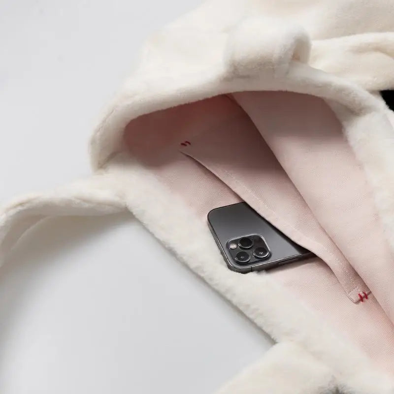 Plush Angry Rabbit Large Capacity Tote Bag Women Handbags
