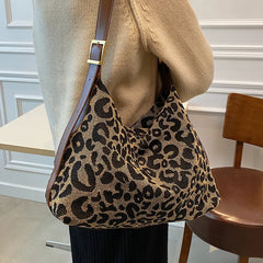 Leopard Print Shoulder Messenger Bag Large Capacity Bag