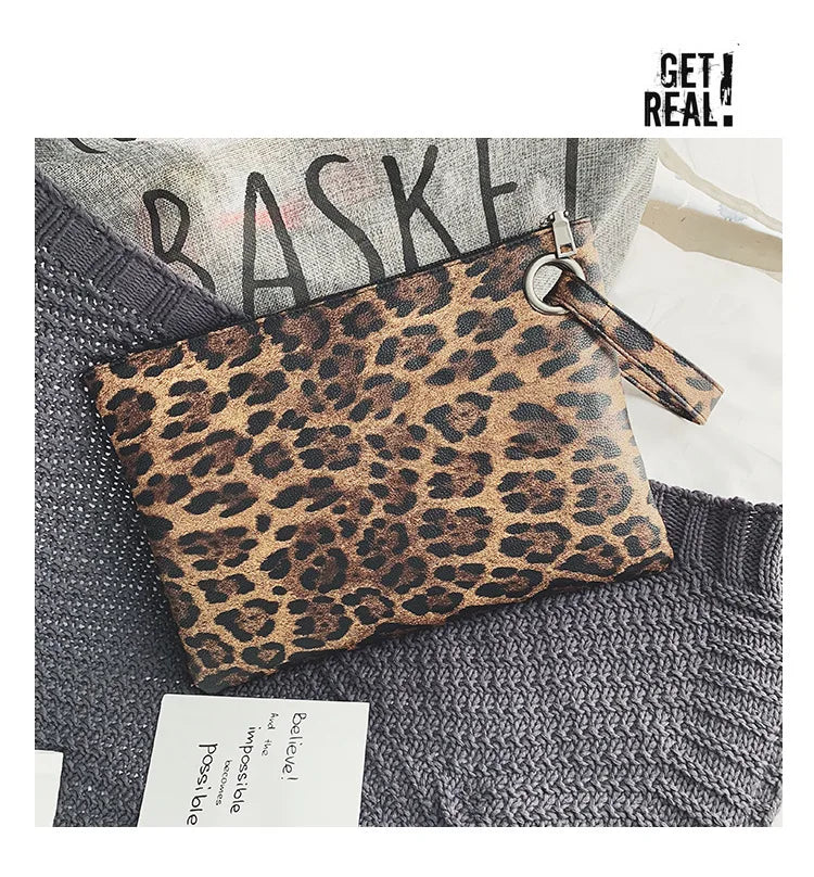 Leopard Retro Hand Bag Women's Autumn-Winter Ins Hot Hong Kong Style