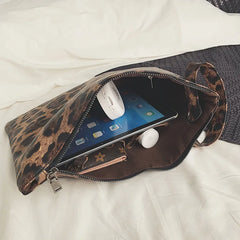 Leopard Retro Hand Bag Women's Autumn-Winter Ins Hot Hong Kong Style