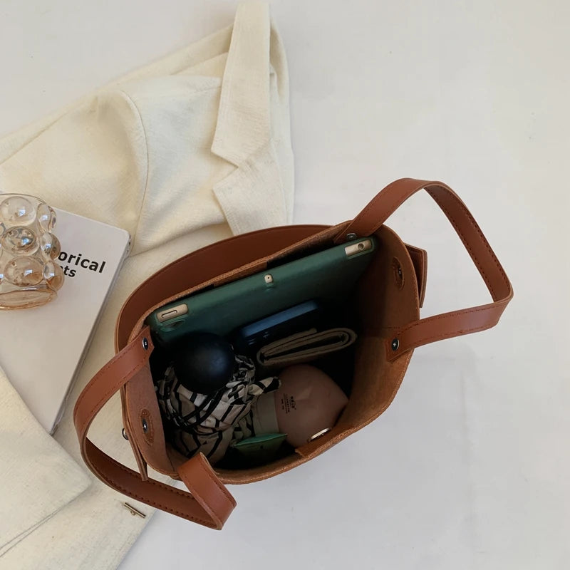 Women's Autumn/Winter Bucket Bag Shoulder Bag