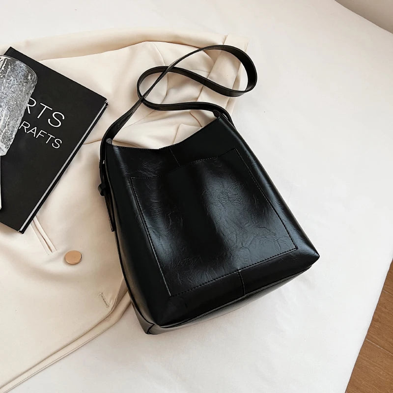 Retro Shoulder Bag Zipper Women's Bag Casual Shopping Bag
