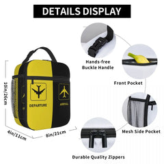 Aviation Arrival Departure Lunch Box Leakproof Thermal Insulated Bag