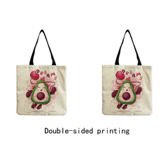 Avocado Fruit Cartoon Shopping Bag Eco Friendly Shoulder Bag