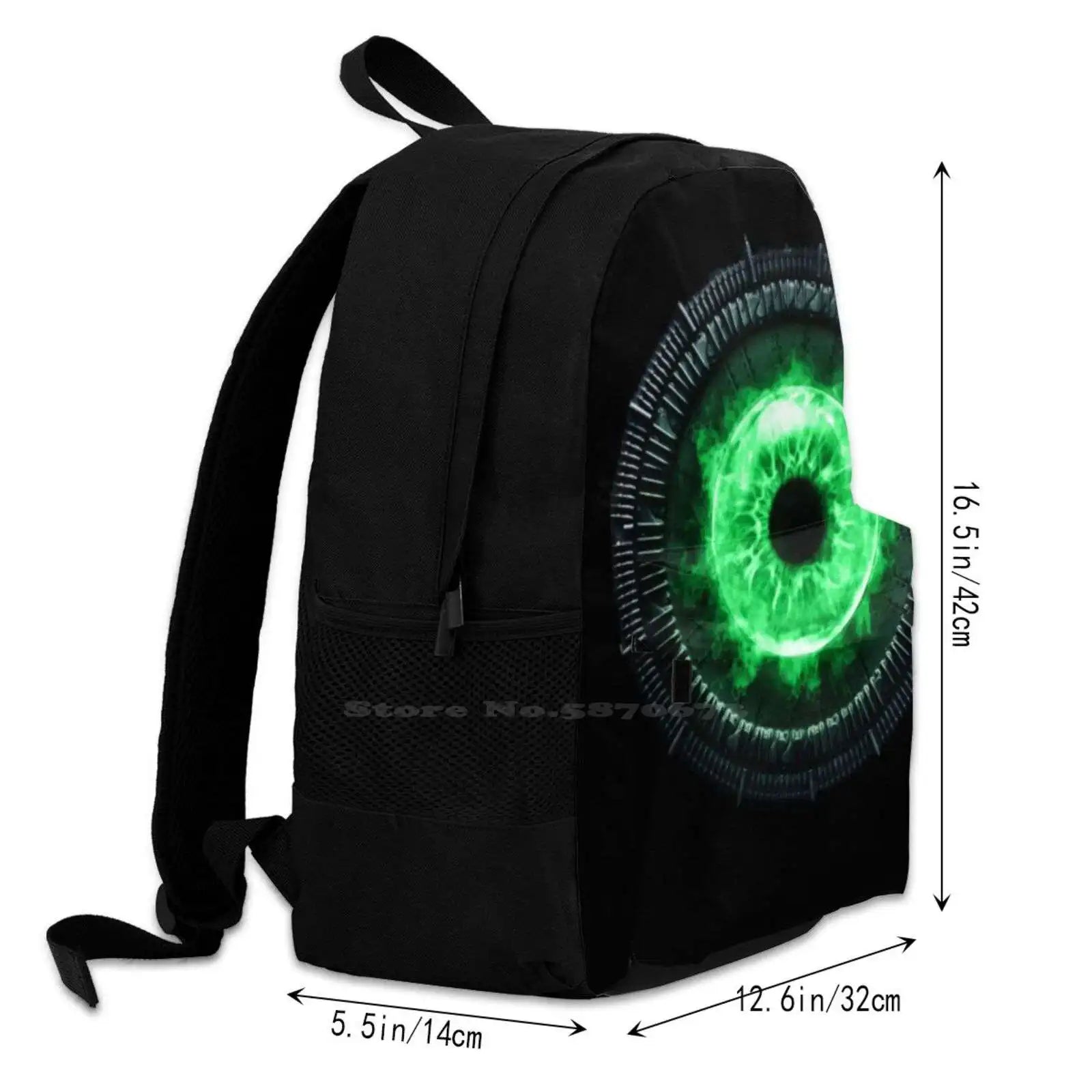 Big Green Eye School Bags For Teenage Girls Laptop Travel Bags