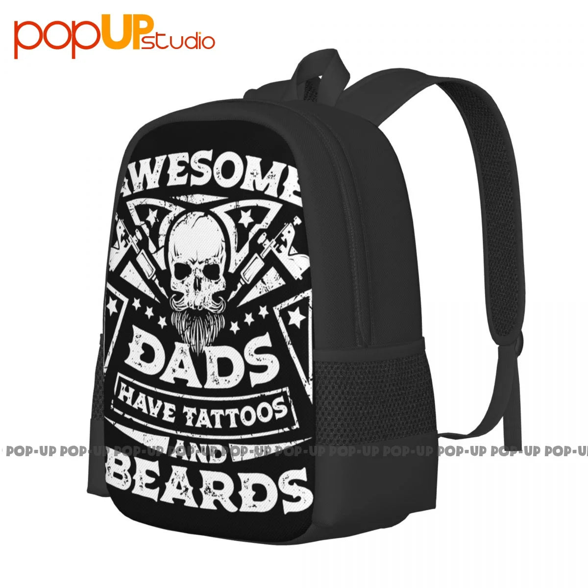 Dad Tattoo Beard Backpack Large Capacity Art Print Shopping Bag