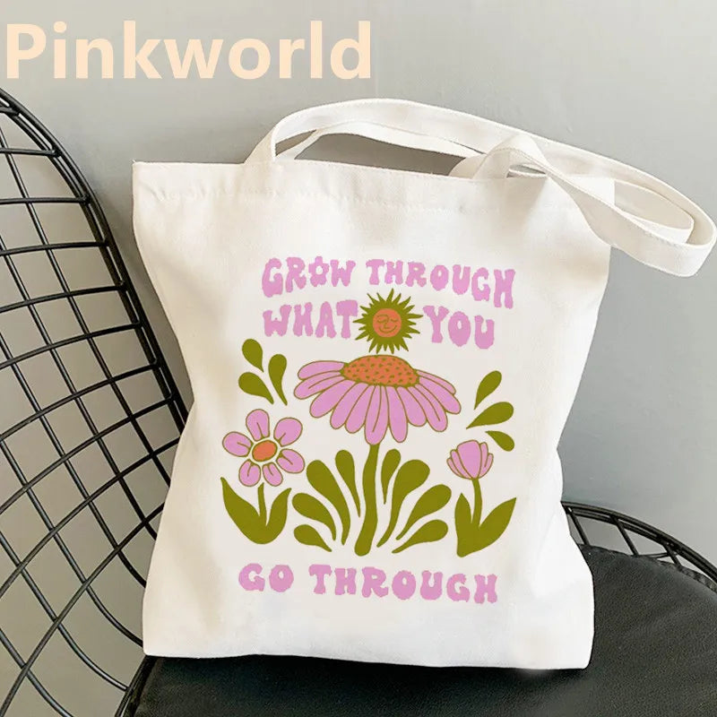 Flower Print Shopper Bag Women's Shoulder Bag Tote
