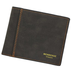 Men Matte Leather Trifold Wallet Vintage PU Leather Wallet