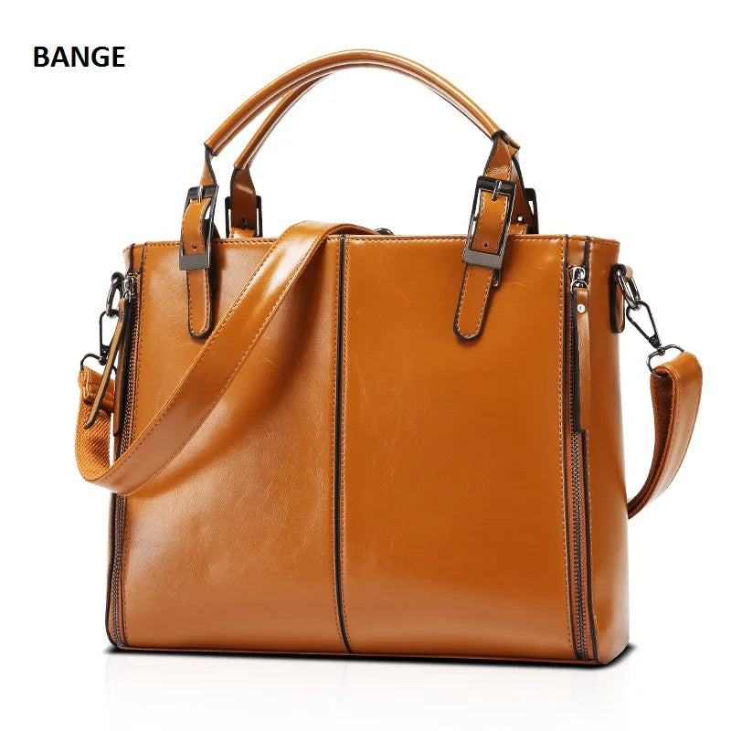 Stylish Crossbody Bag Oil Wax PU Messenger Bag Women Handbags