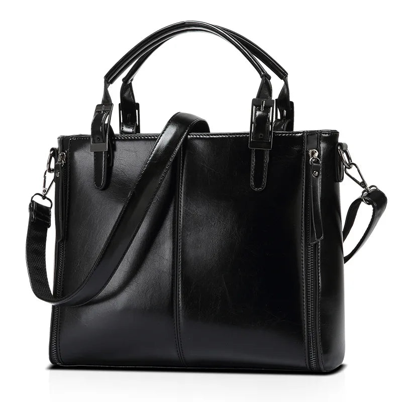 Stylish Crossbody Bag Oil Wax PU Messenger Bag Women Handbags