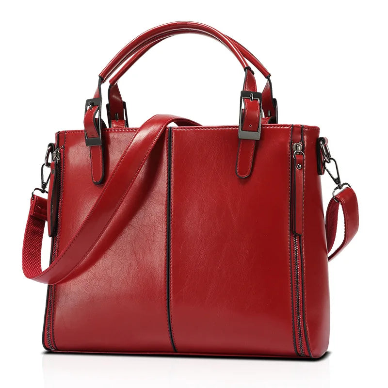 Stylish Crossbody Bag Oil Wax PU Messenger Bag Women Handbags