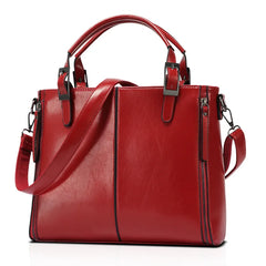 Stylish Crossbody Bag Oil Wax PU Messenger Bag Women Handbags