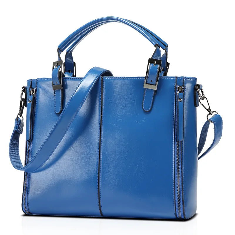 Stylish Crossbody Bag Oil Wax PU Messenger Bag Women Handbags
