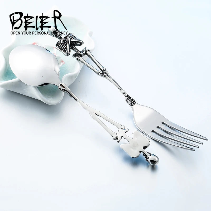 Handcrafted Stainless Steel Fork & Spoon Set
