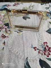 Square Acrylic Crossbody Bag for Women in Gold