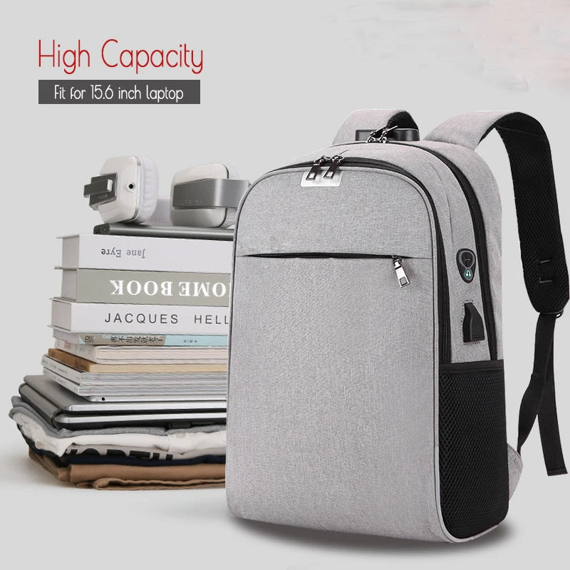 BENVICHE USB Charging Laptop Backpack 15.6 inch Anti Theft College Travel Bag