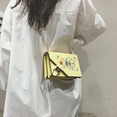 Mini Girl Small Satchel Embroidery Flower Chain Bag Single Shoulder Bag