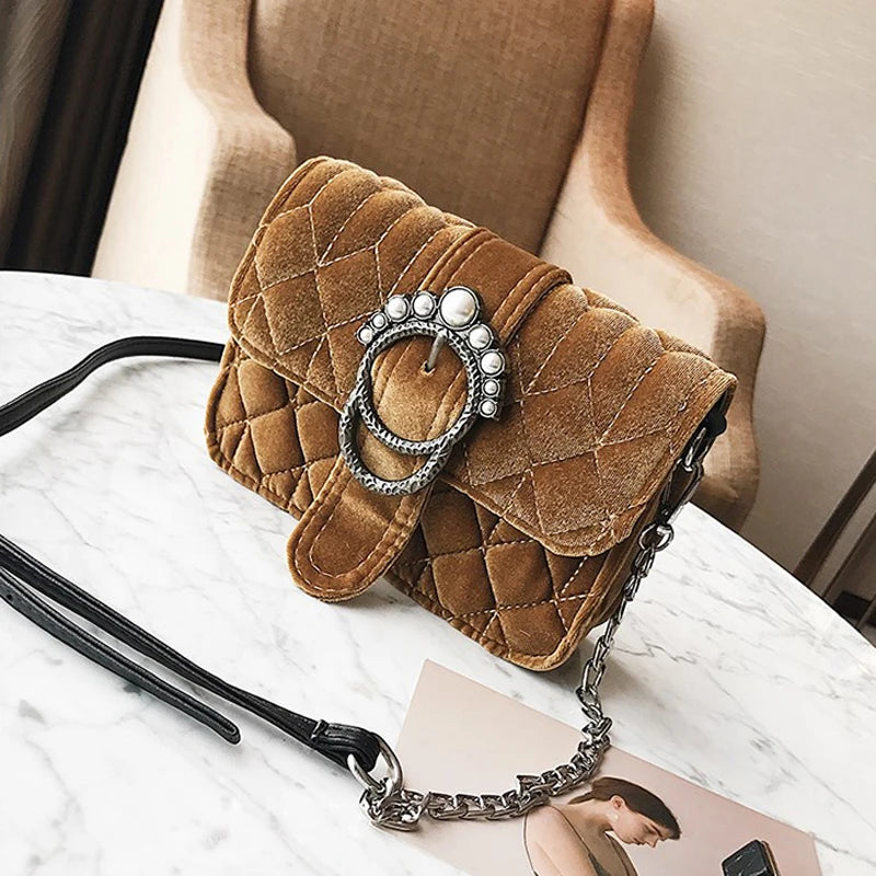 Velvet Pearl Small Square Shoulder Bag R535