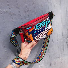 Graffiti Waist Bag Women Personality Belt Bags Chest Handbag