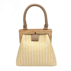 Straw Bag Wooden Clip Women Shoulder Beach Bag Handbags Women Bags