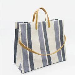 Women's Canvas Tote Bag Spring Handbag Inclined Shoulder Shopping Bag