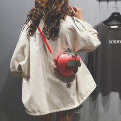 Women's Spring Mini Coin Purse Red Strawberry Shoulder Bag