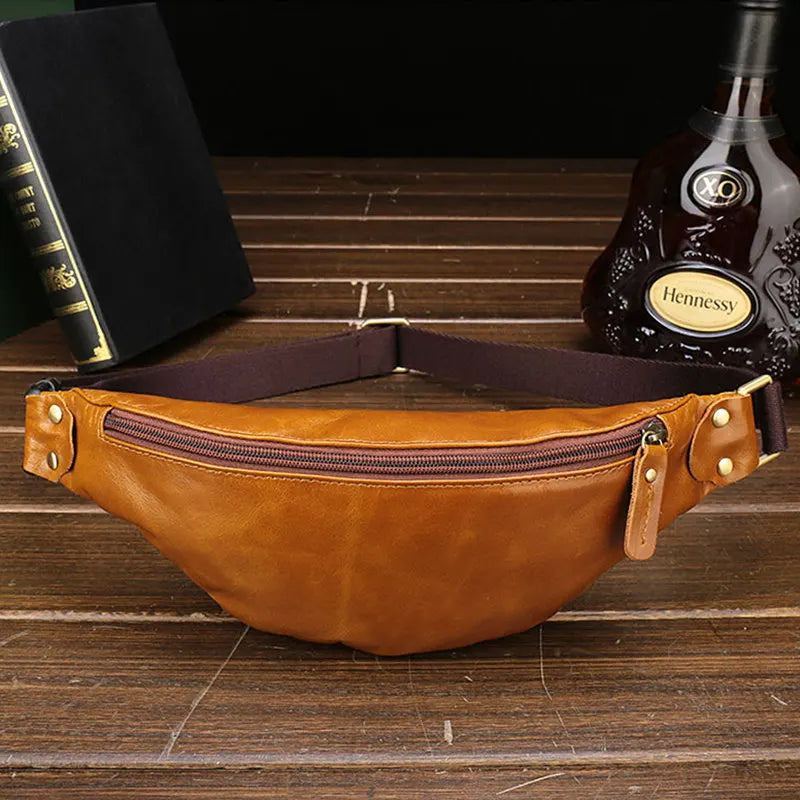 Leather Waist Packs Bag Phone Pouch Travel Waist Pack Wallet