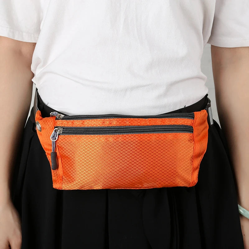 BISI GORO Zipper Pouch Banana Waist Bag Unisex Sports Running Purse Hip Bum Belt