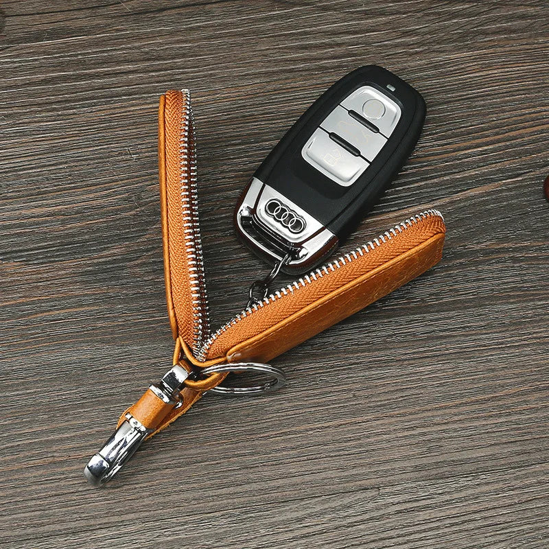 BISI GORO Car Key Bag Case Holder Leather Retro Cowhide Men Women