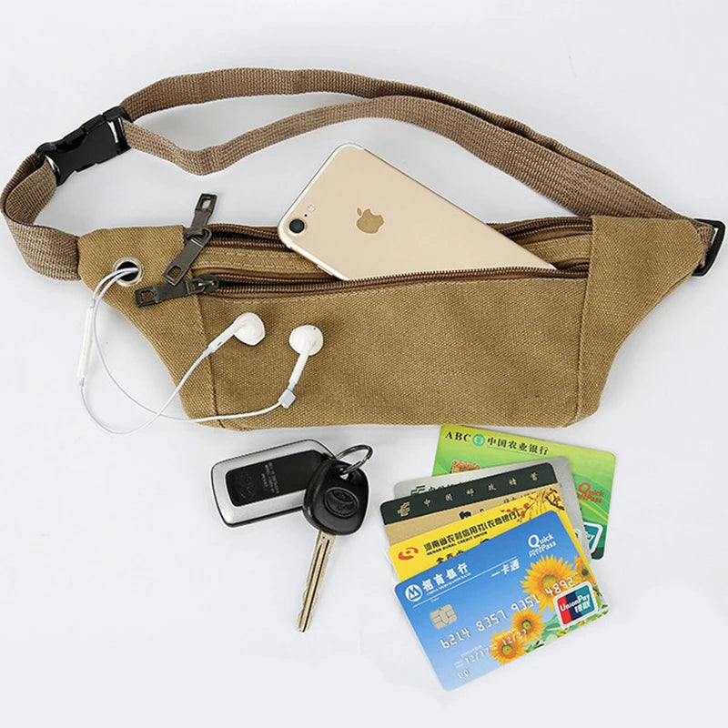 Zipper Pouch Waist Bag for Men and Women