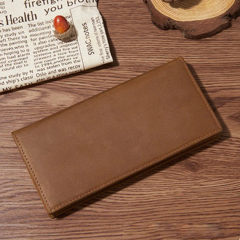 Cow Leather Wallet Men Long Vintage Men Wallets