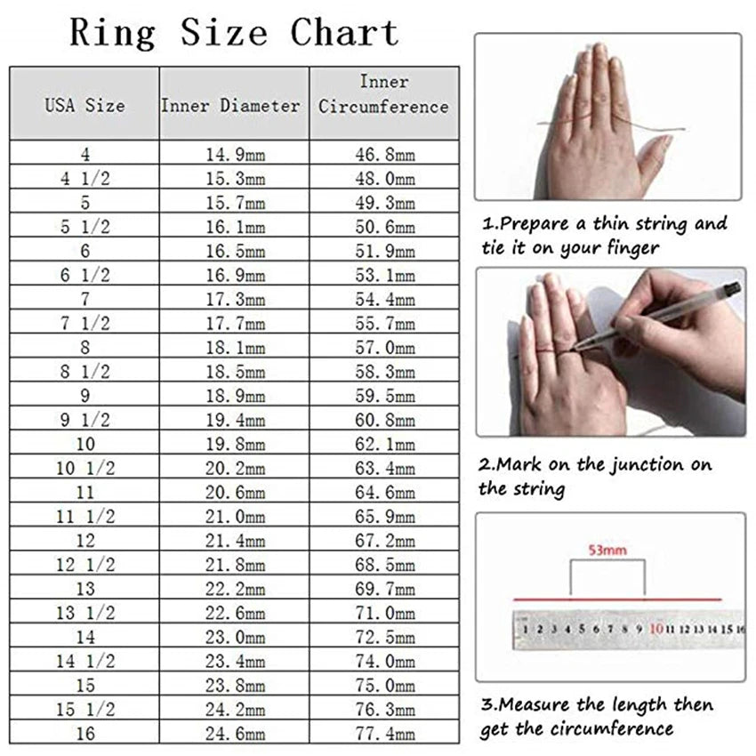 8mm Red Zircon Tungsten Steel Ring Size 7-12
