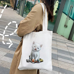 BOXING SKATEBOARD Cat Lovely Kitten Adorable Baby Kitty Women Canvas Shoulder Co
