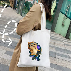 BOXING SKATEBOARD Cat Lovely Kitten Adorable Baby Kitty Women Canvas Shoulder Co