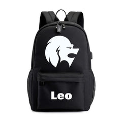 Zodiac Sign Canvas Schoolbag Constellation Horoscope Backpack