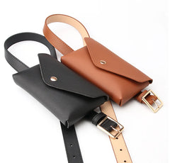 Leather Small Purse Women Girls Mini Crossbody Waist Belt Bag