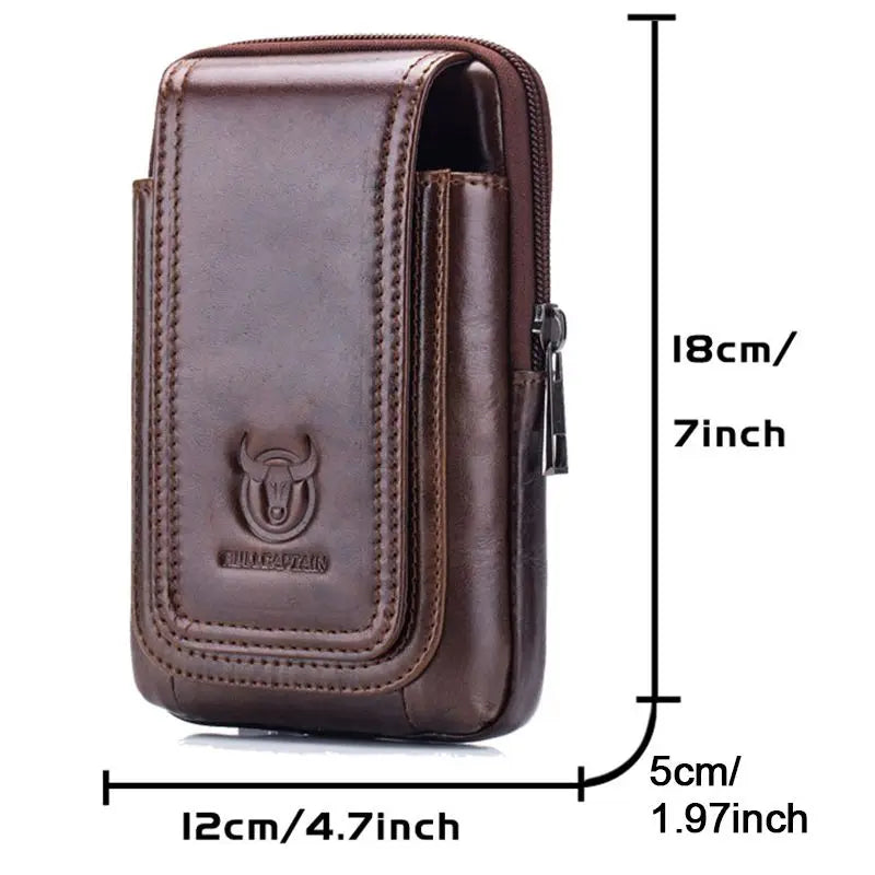 Men's Leather Cigarette Waist Bag Fanny Pack Money Phone Pocket
