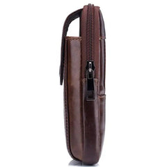 Men's Leather Belt Waist bag Fanny Pack Molle Small Money Phone Waist Pack