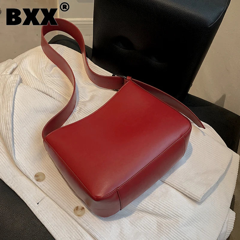 Retro PU Leather Large Capacity Shoulder Bag For Women's Casual