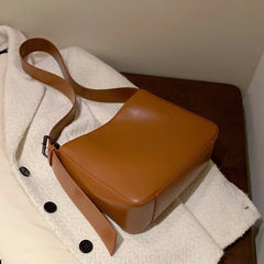 Retro PU Leather Large Capacity Shoulder Bag For Women's Casual