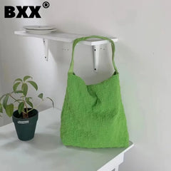 Pleated Crossbody Shoulder Bags Casual Beach Handbags for Women