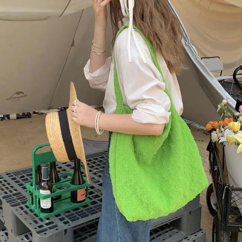 Pleated Crossbody Shoulder Bags Casual Beach Handbags for Women