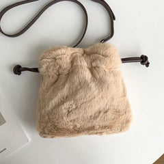 Women's Plush Bag High Versatile Solid Wallet Shoulder Crossbody 8P0138