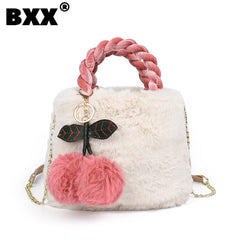 Light Temperament Plush Handbag Women's Phone Travel Shoulder Crossbody Bag