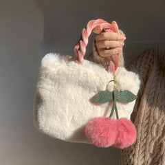 Light Temperament Plush Handbag Women's Phone Travel Shoulder Crossbody Bag
